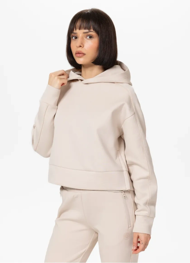 Bluza damska z kapturem Pitbull Discovery beżowa
