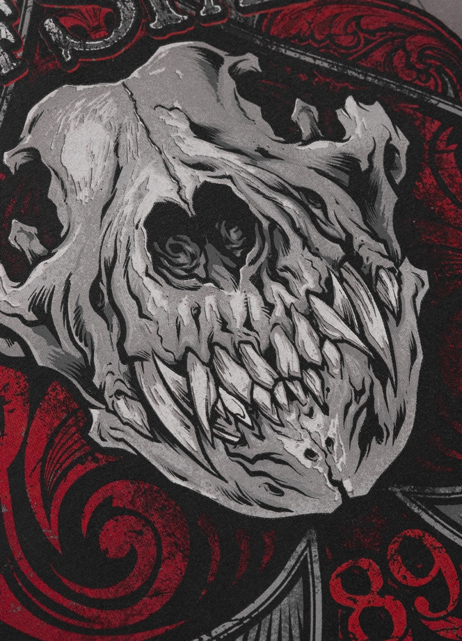 Bluza męska z kapturem Pitbull Pit Bull Ace Of Spades ZIP Washed szara