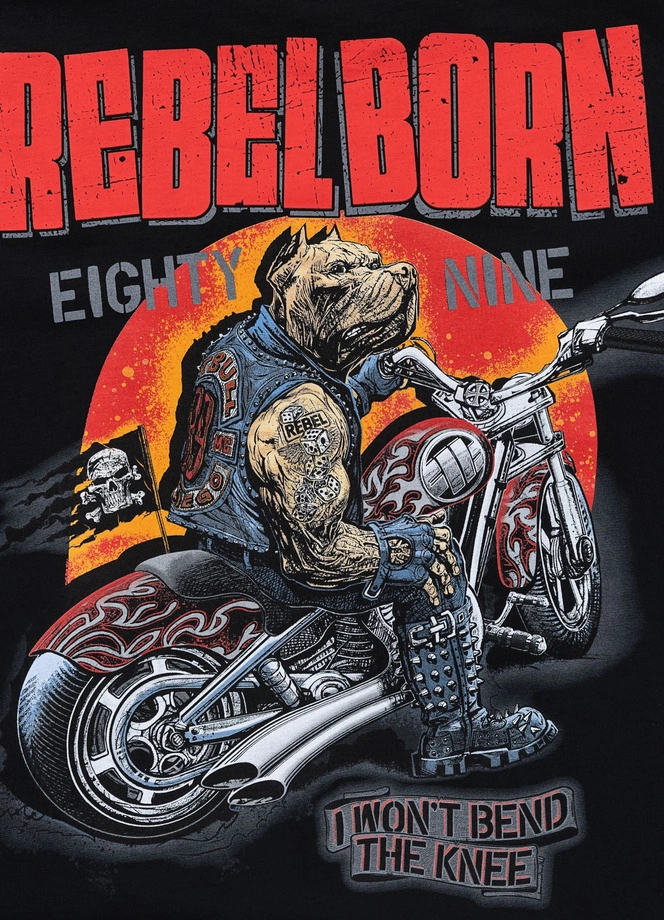 Koszulka męska T-Shirt Pit Bull Rebel Born czarna