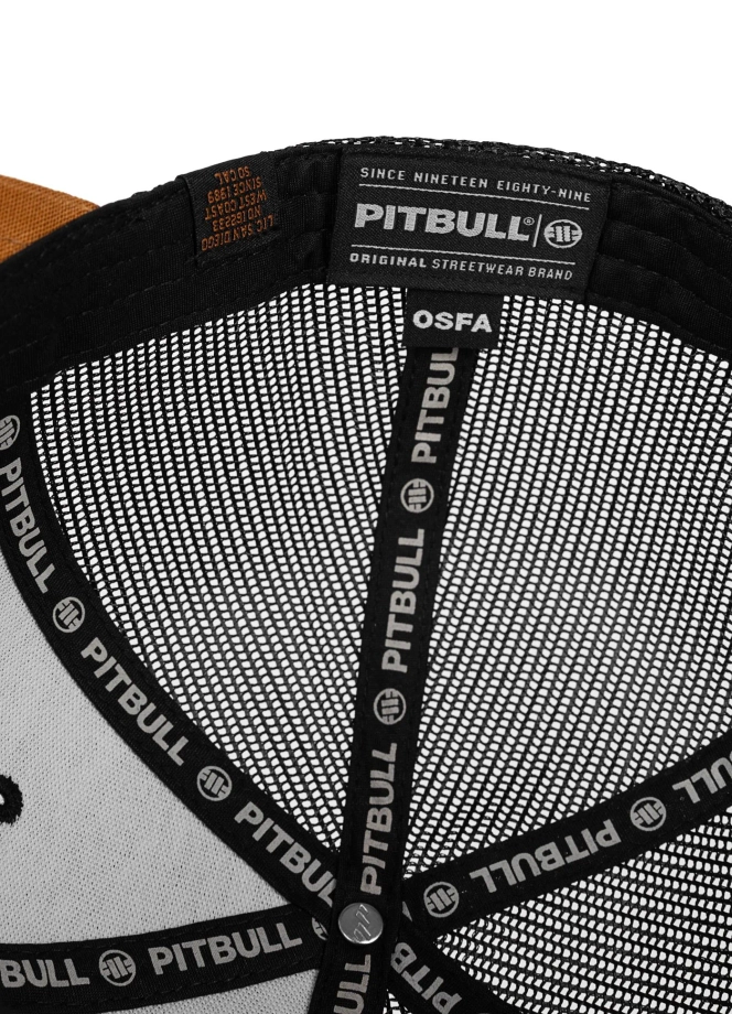 Czapka z daszkiem Snapback Trucker Pit Bull Pitbull San Diego CA czarno/pomarańczowa