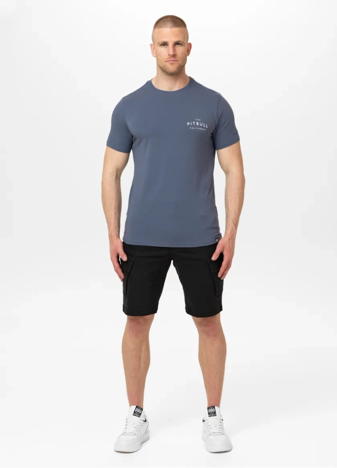 Koszulka męska T-Shirt Pit Bull Pitbull USA CAL Slim Fit ciemno niebieska