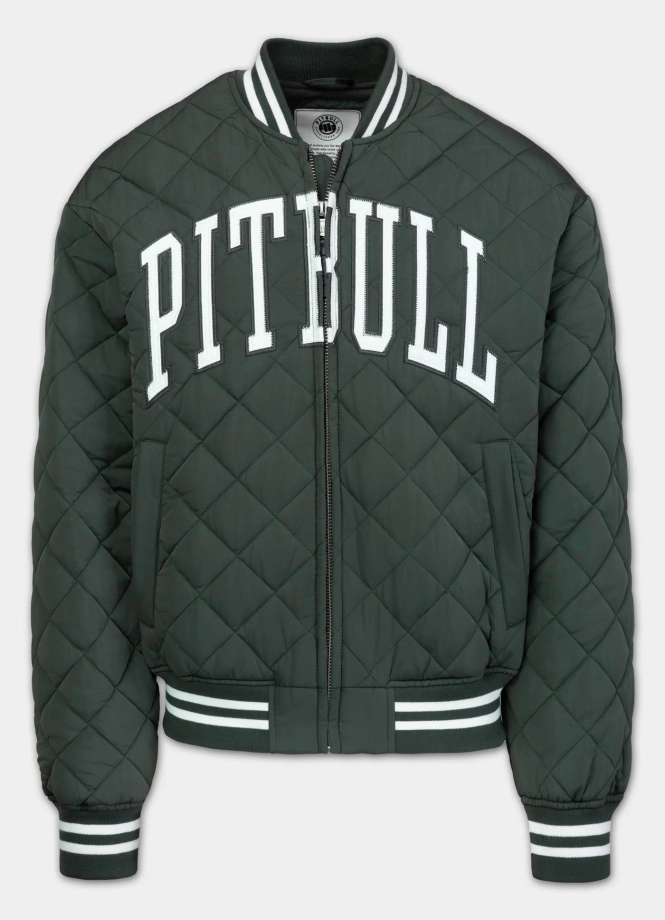 Kurtka męska przejściowa bejsbolówka Pit Bull Jupiter zielona