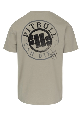 Koszulka męska T-Shirt Pit Bull Pitbull SD Stamp szara oliwkowa
