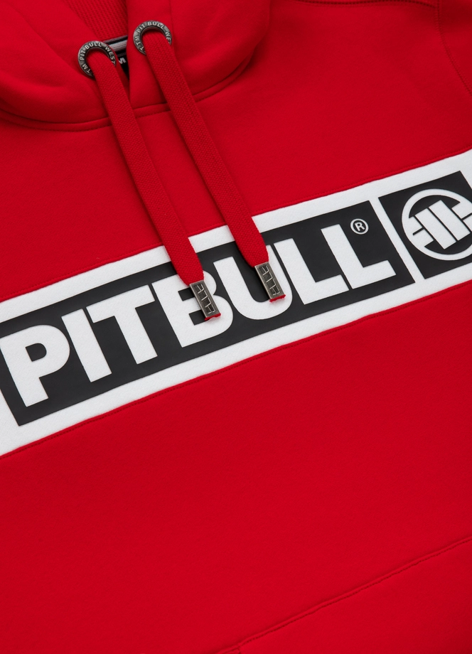 Bluza męska z kapturem Pitbull Pit Bull Sherwood czerwona