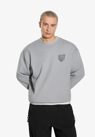 Bluza męska oversize Prosto Shield crewneck sprany szary