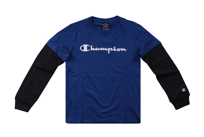 Koszulka longsleeve dziecięcy Champion Twocolours niebiesko/czarny