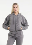 Bluza damska z kapturem Pitbull Manzanita Heart ZIP Washed szara