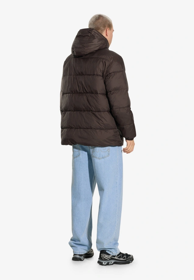 Kurtka zimowa męska Prosto Puffer 404 ciemno brązowa