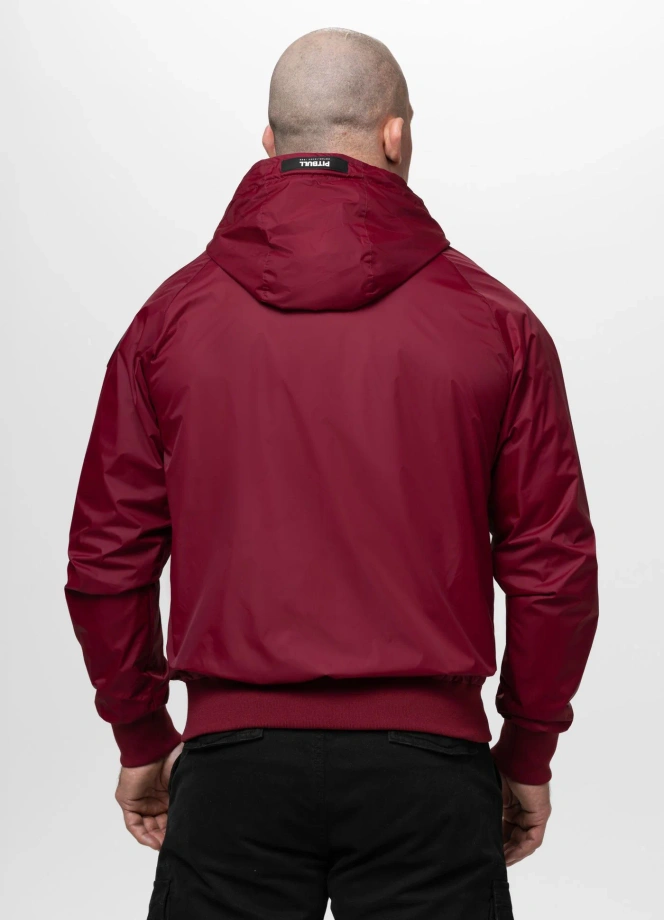 Kurtka męska wiosenna przejściowa Pit Bull Athletic Logo wiatrówka bordowa