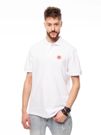 Koszulka męska Polo T-shirt Diil Laur biały/czerwony