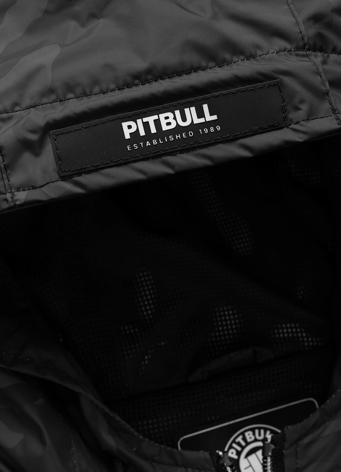 Kurtka męska wiosenna przejściowa Pit Bull Athletic Logo wiatrówka czarna camo