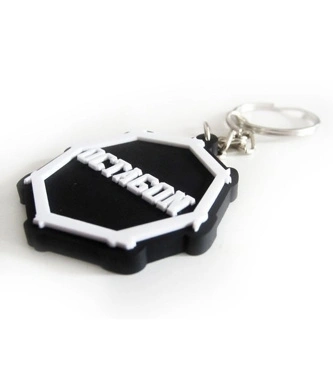 Brelok Octagon Logo biało/czarny