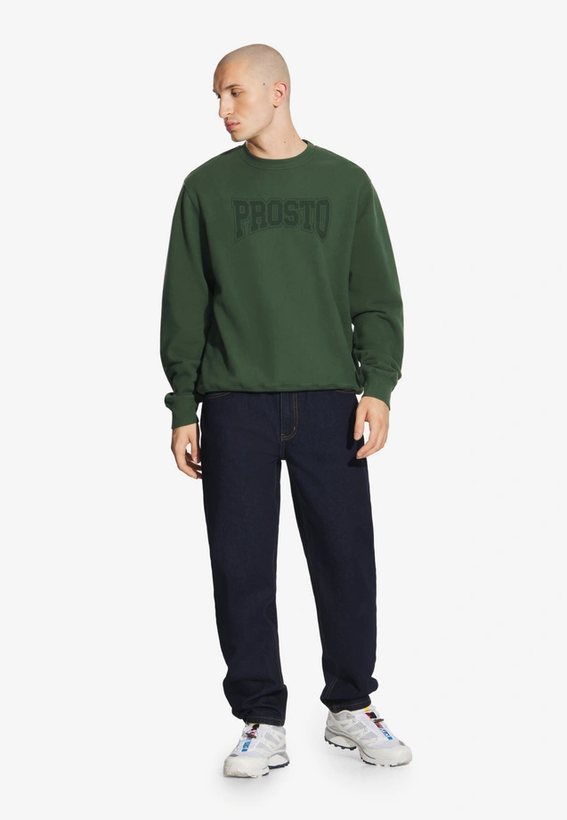 Bluza męska Prosto College crewneck khaki zielona