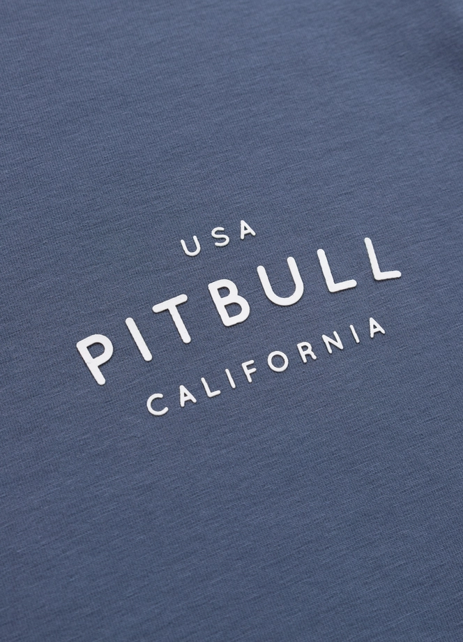 Koszulka męska T-Shirt Pit Bull Pitbull USA CAL Slim Fit ciemno niebieska