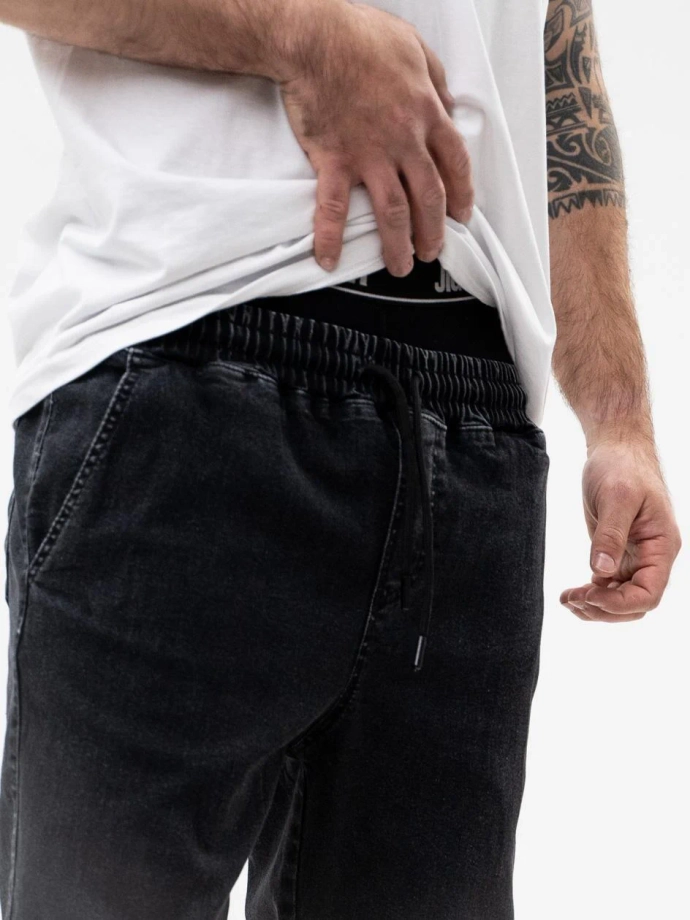 Spodnie męskie Jeans Jogger Jigga Wear Crown ciemno szare