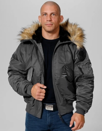 Kurtka zimowa męska Pit Bull Bomber Harvest jacket grafitowa