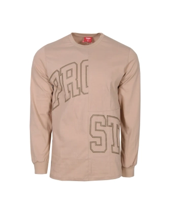 Koszulka longsleeve męski Prosto Klasyk Traxle beżowy