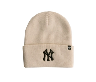 Czapka zimowa unisex 47 Brand MLB New York Yankees beżowa/czarna