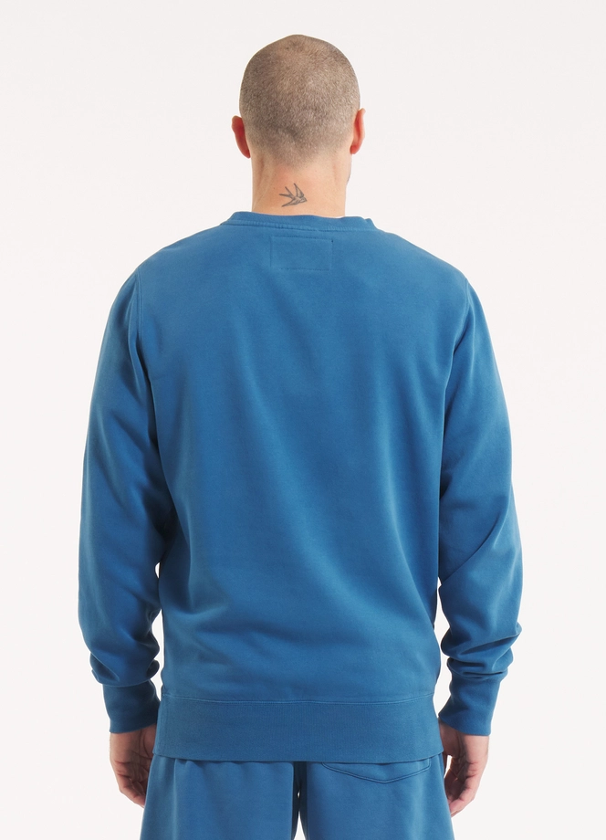 Bluza męska bez kaptura Pitbull Pit Bull Lancaster 2 Washed niebieska