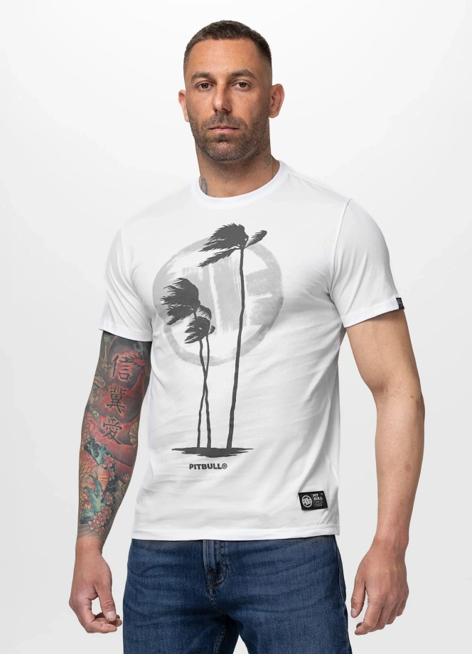Koszulka męska T-Shirt Pit Bull Palms biała