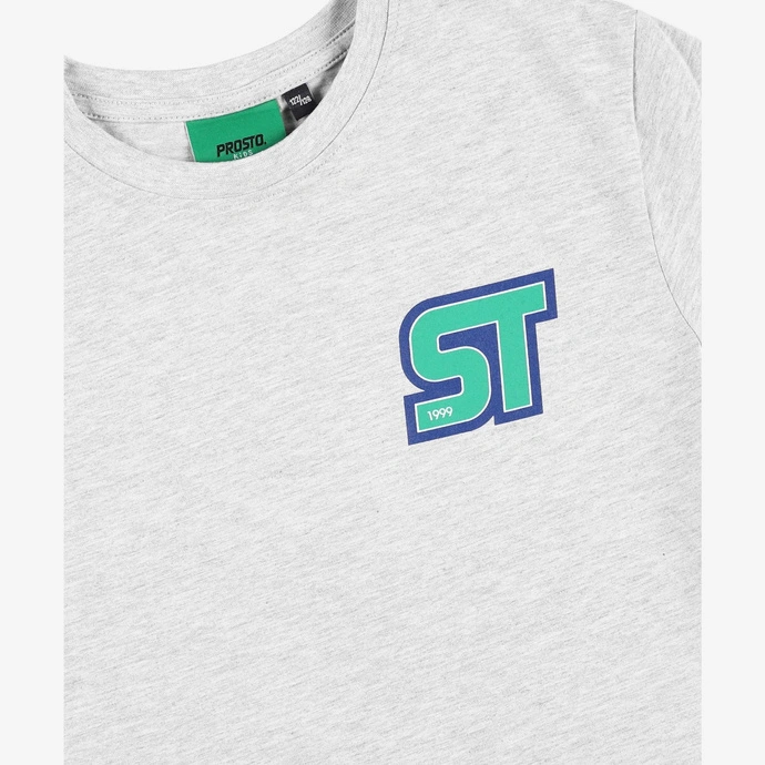 Koszulka t-shirt dziecięcy Prosto Kids Naklejka szara