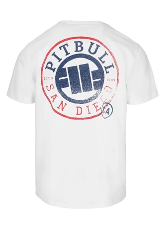 Koszulka męska T-Shirt Pit Bull Pitbull SD Stamp biała
