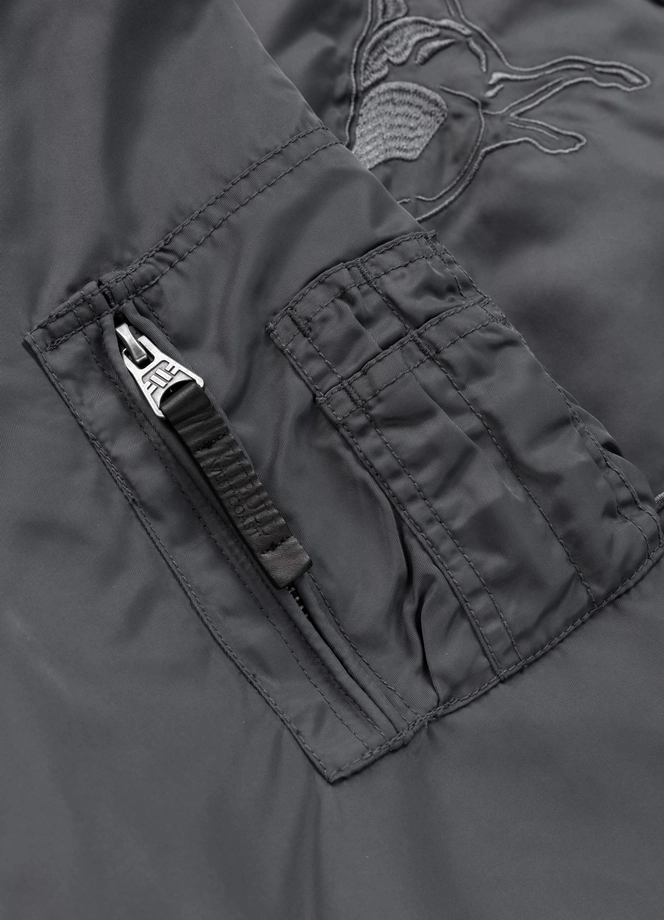 Kurtka męska przejściowa bejsbolówka Pit Bull Hacket grafitowa szara