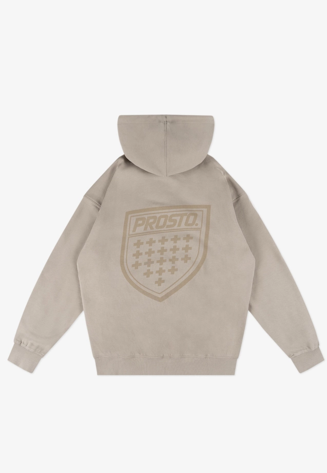 Bluza męska rozpinana z kapturem Prosto Shield beżowa