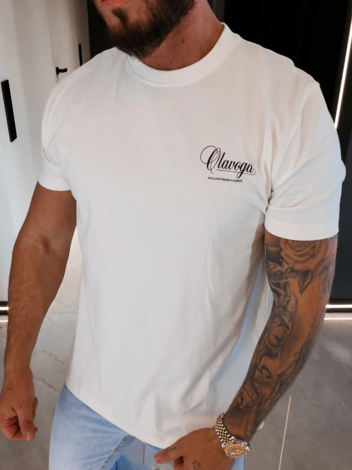 Koszulka męska T-Shirt Olavoga Breezer ecru kremowa