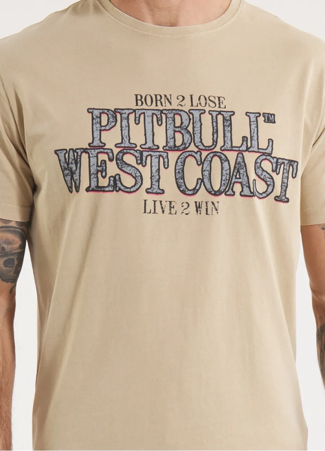 Koszulka męska T-Shirt Pit Bull Pitbull Denim Washed Ace Of Spades II beżowa