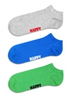 Skarpety Happy Socks 3-Pack Solid Low Socks zielone/niebieskie/szare