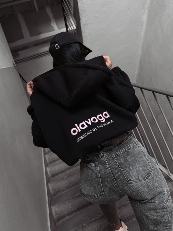 Bluza damska z kapturem Olavoga Tulip czarna