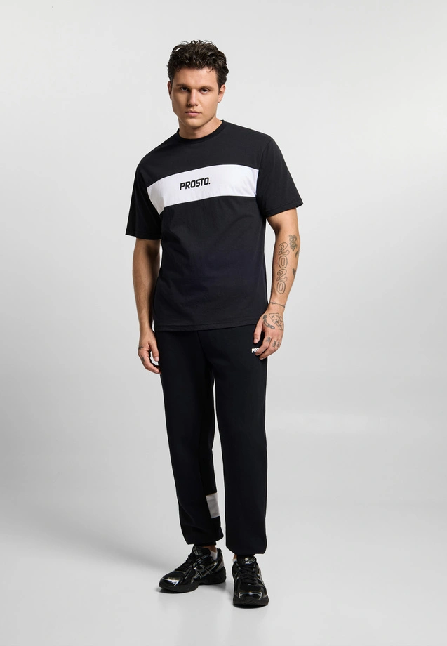 Koszulka męska t-shirt Prosto Root czarno/biała