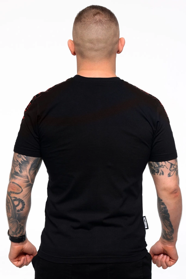 Koszulka męska T-shirt Octagon Stripe czarno/czerwona