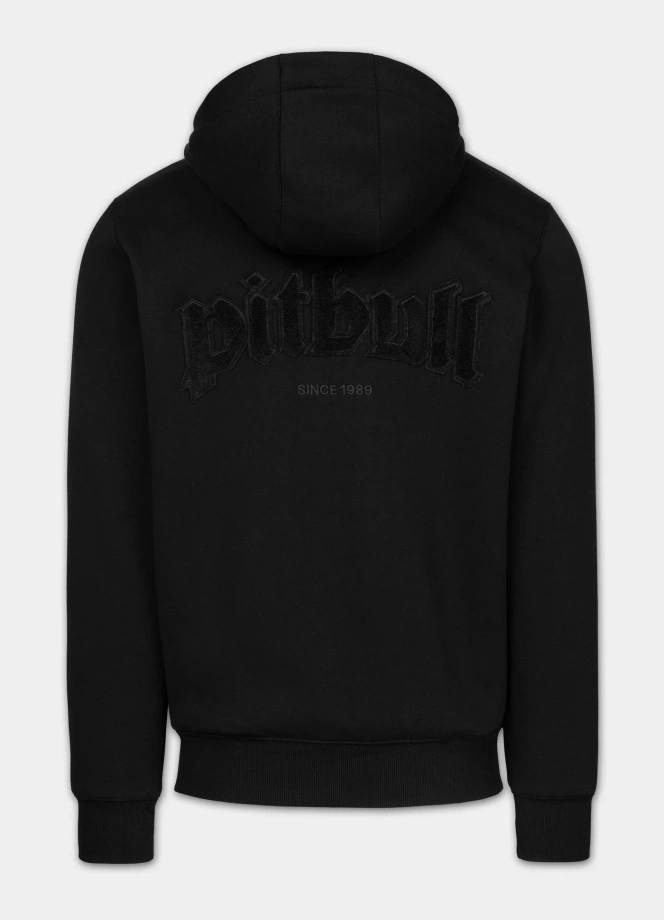 Bluza męska rozpinana z kapturem Pit Bull Ruffin Ring czarna