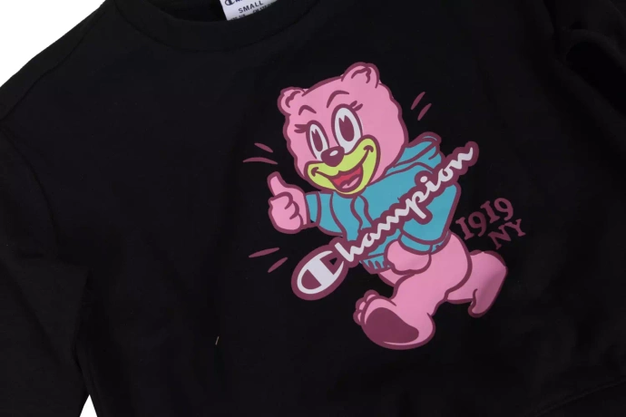 Komplet dresowy Champion Junior Bear crewneck czarny