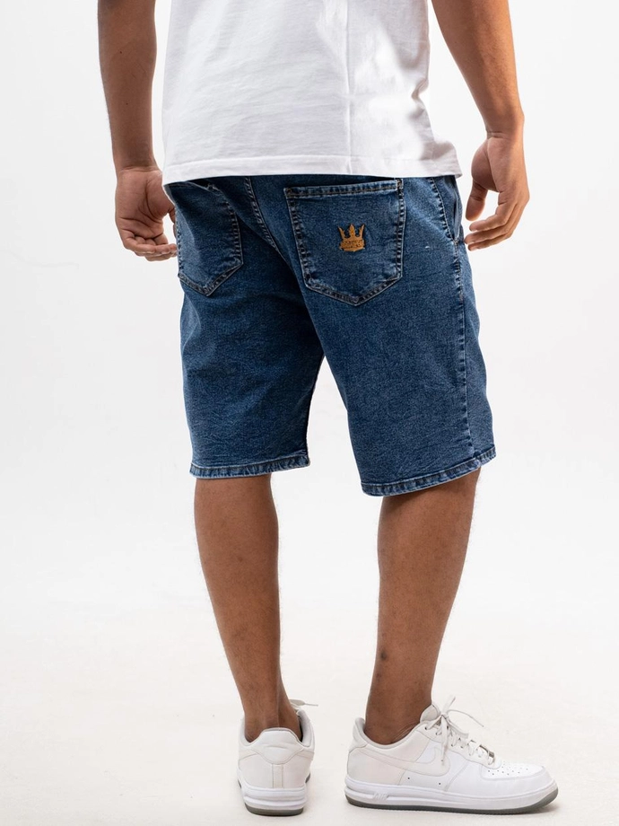 Spodenki szorty męskie jeans Baggy Jigga Wear Crown Gold niebieskie