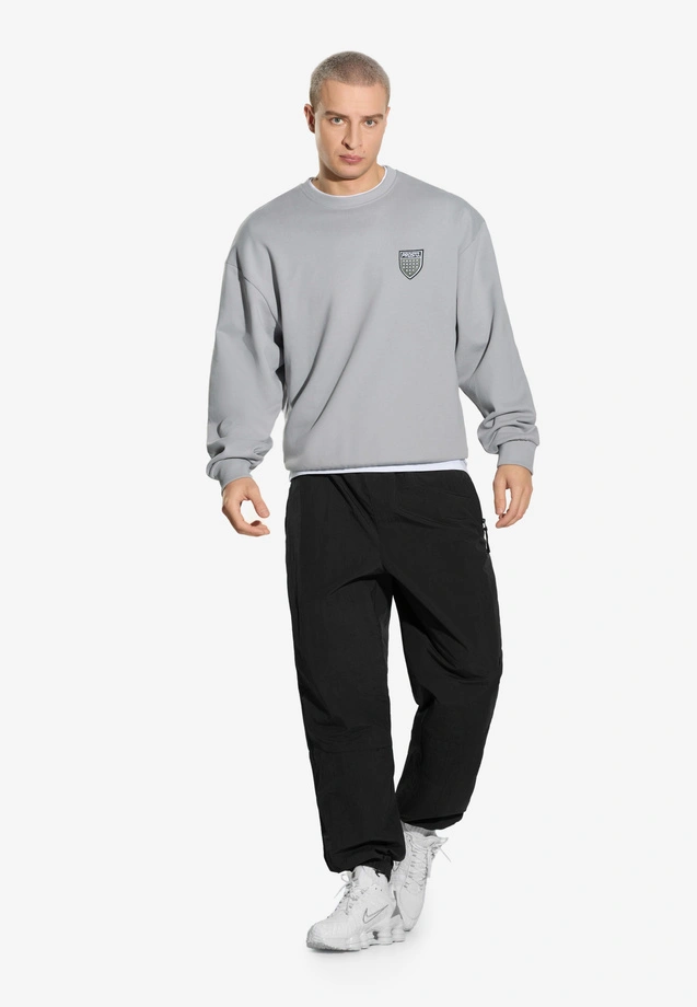 Bluza męska oversize Prosto Shield crewneck sprany szary