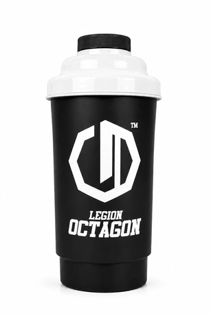 Shaker sportowy Legion Octagon Basic 600 ml czarno/biały