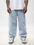 Spodnie męskie Jeans Super Baggy Jigga Wear New Outline Bleached niebieskie