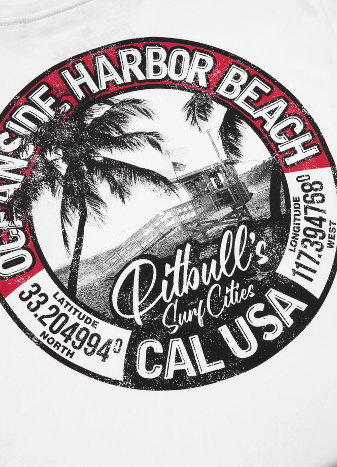 Koszulka męska T-Shirt Pit Bull Pitbull Oceanside 25 biała