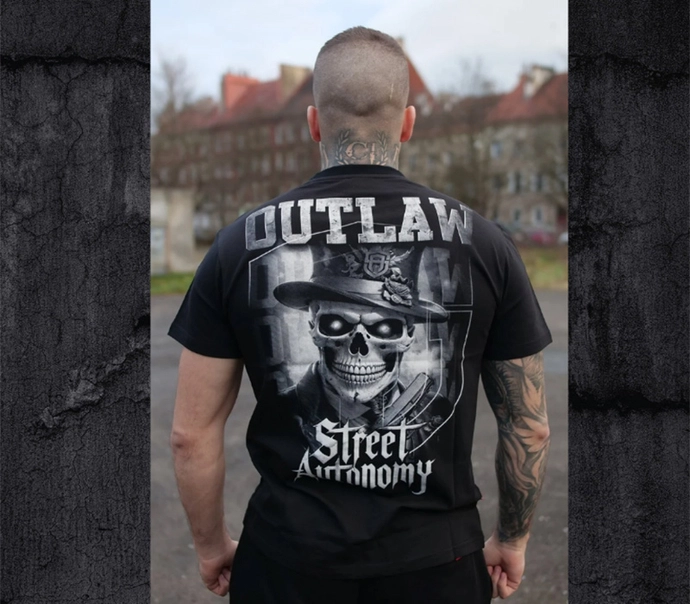 Koszulka męska t-shirt Street Autonomy Outlaw czarna