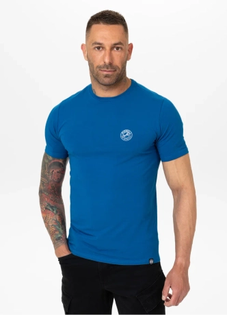 Koszulka męska T-Shirt Pit Bull Pitbull San Diego CA Small Logo Slim Fit niebieska