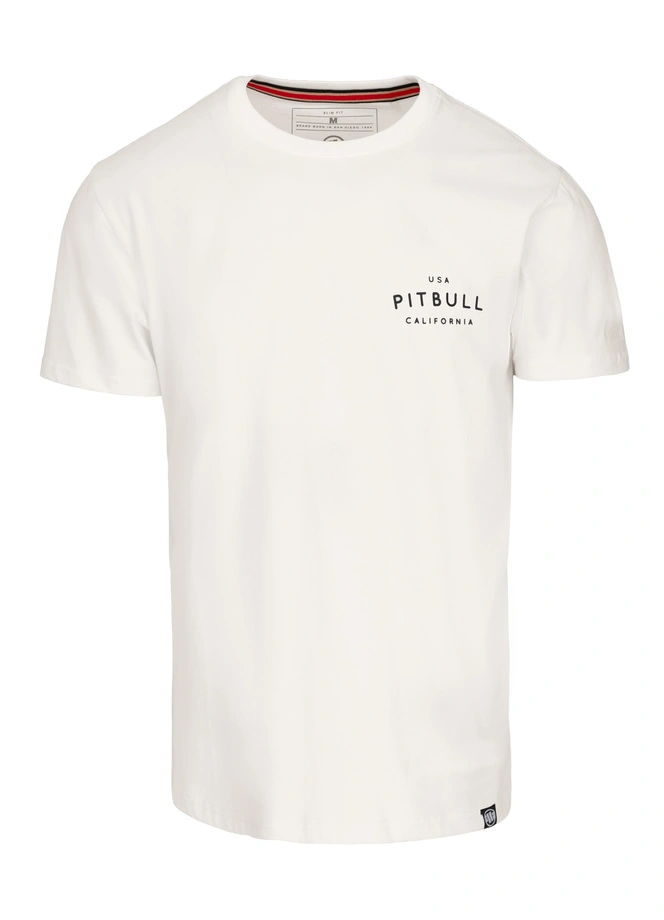 Koszulka męska T-Shirt Pit Bull Pitbull USA CAL Slim Fit biała