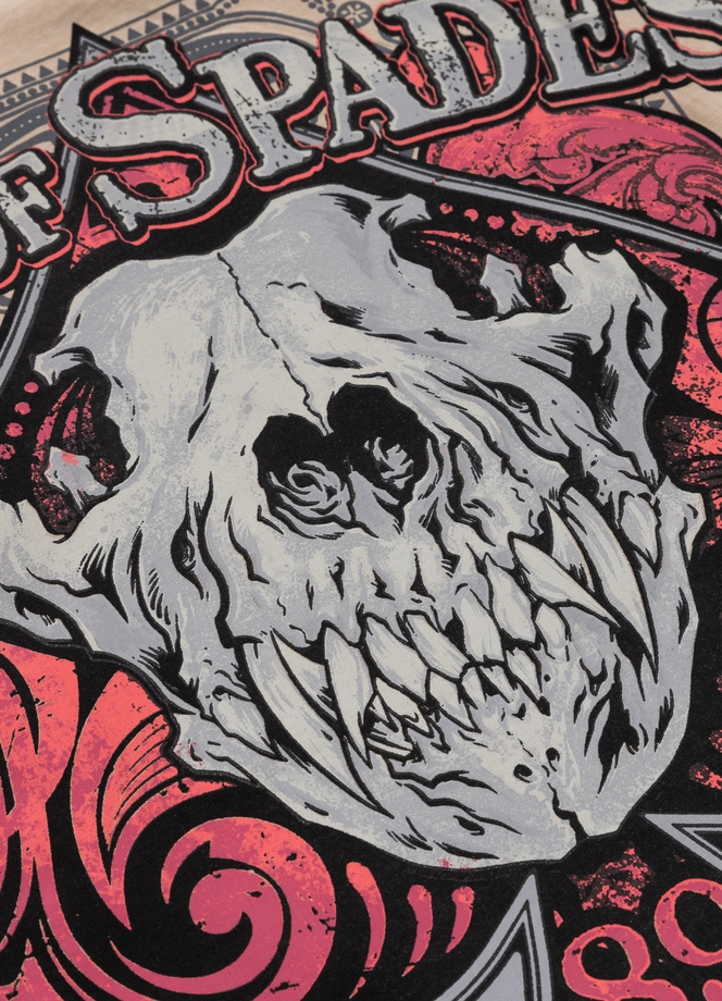 Koszulka męska T-Shirt Pit Bull Pitbull Denim Washed Ace Of Spades II beżowa