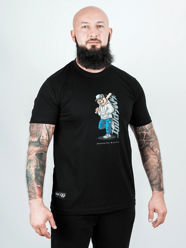 Koszulka męska t-shirt Środowisko Miejskie Baseball Bear czarna