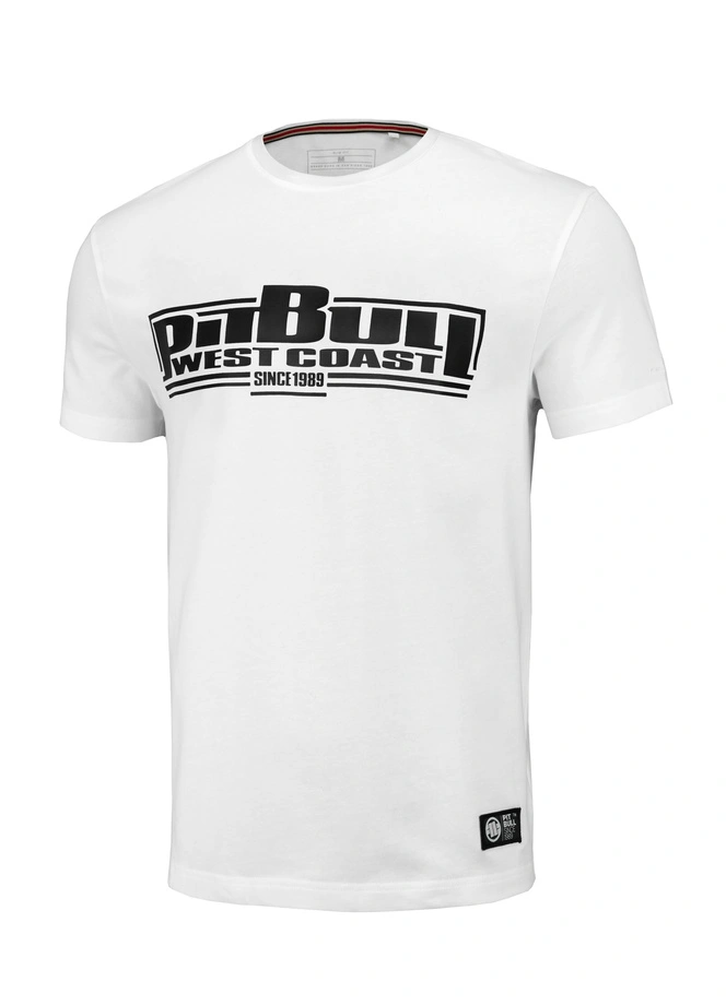 Koszulka męska T-Shirt Pit Bull Pitbull Classic Boxing Slim Fit biała