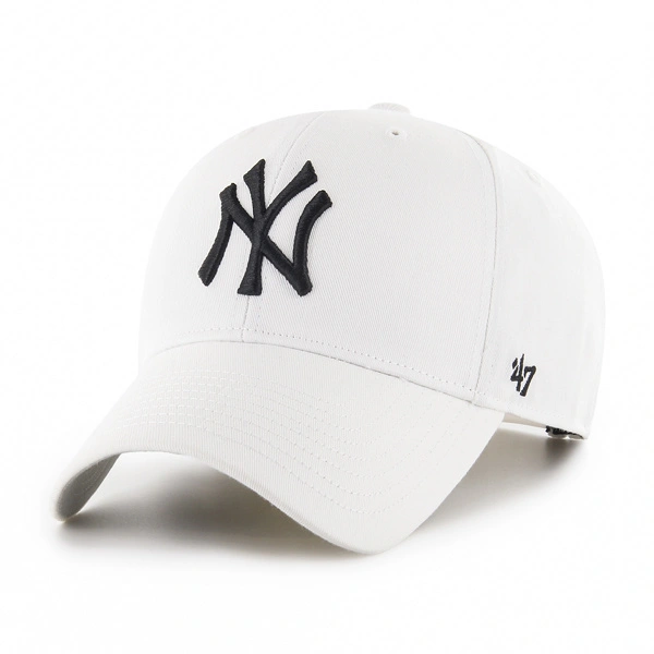 Czapka dziecięca z daszkiem 47 Brand New York Yankees Basic White Clean Up Kids biała
