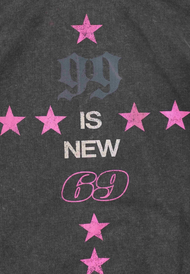 Bluza męska z kapturem oversize Prosto Washed99 grafitowa