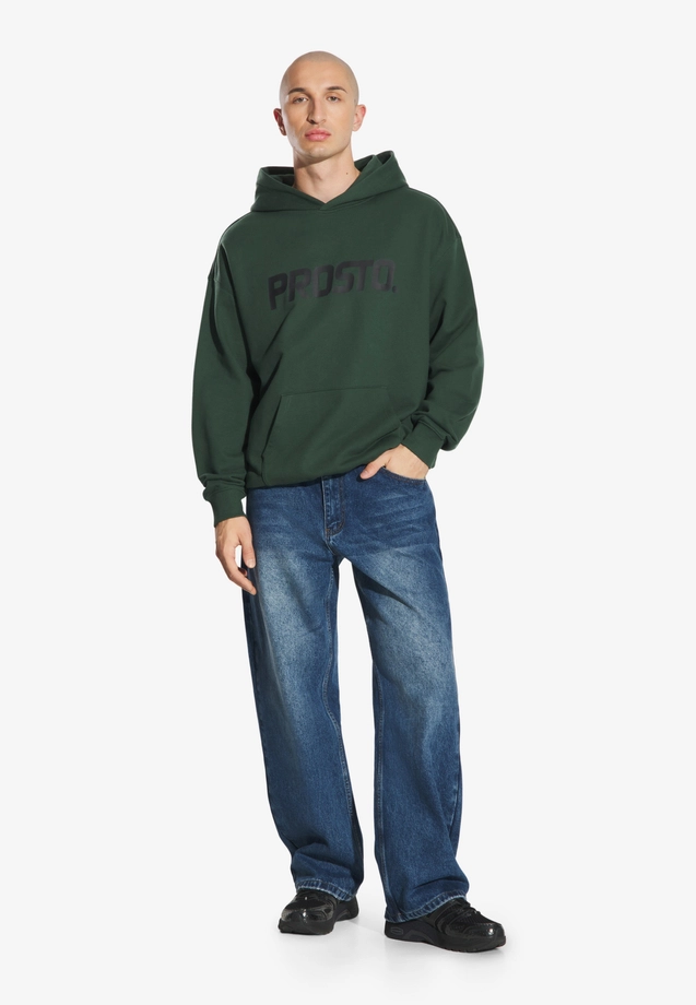 Bluza męska z kapturem Prosto Big Log zielona